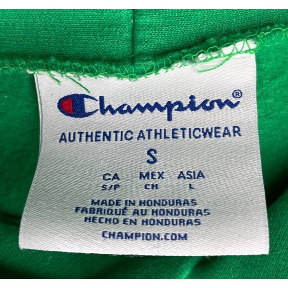 Notre Dame Fighting Irish ND Green Embroidered Sweatshirt Hoodie Champion Small - Picture 3 of 3